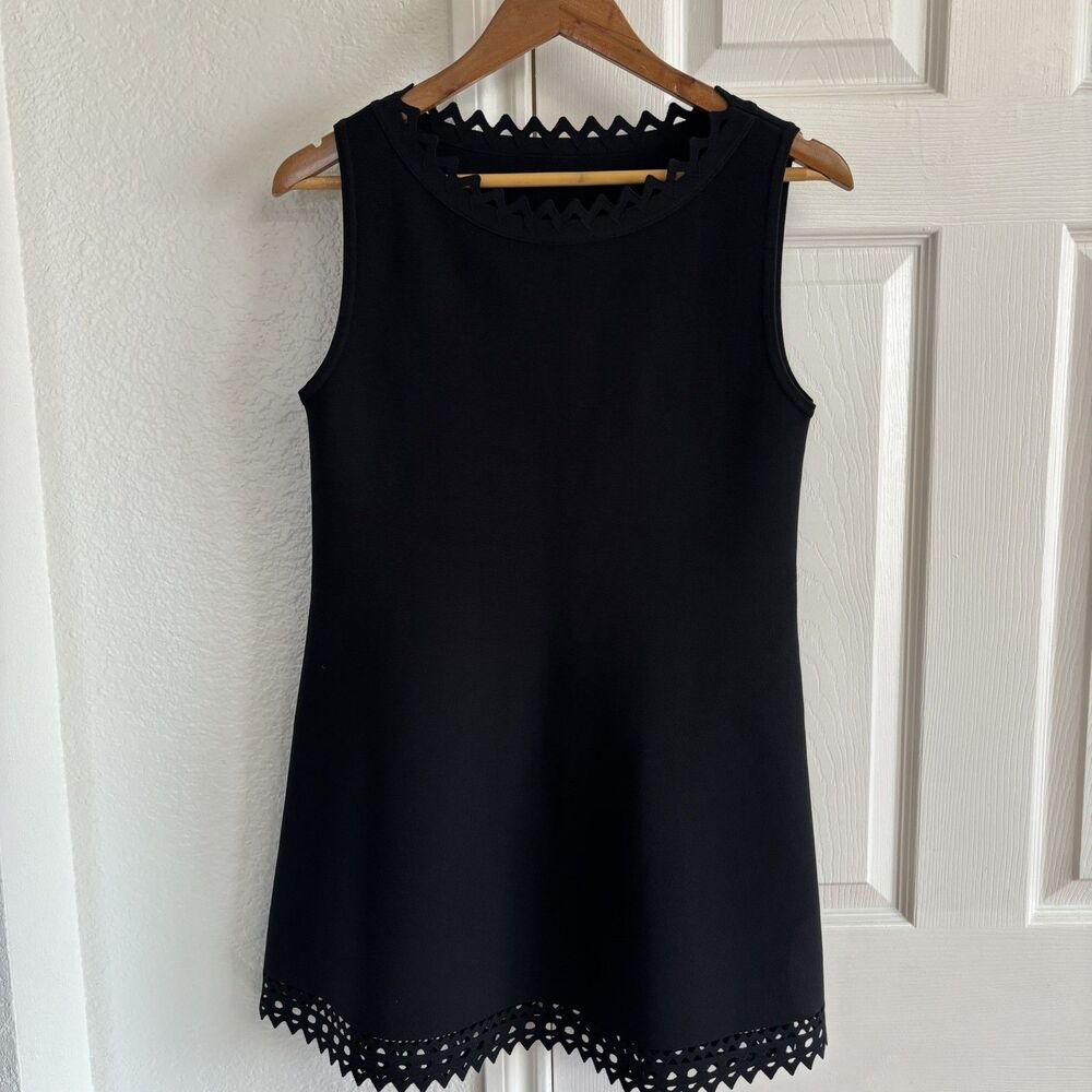 Alaia Dress Black Stretchy Thick Knit Sleeveless Cutout Dress Size 40 (US 6)